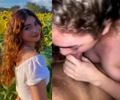 Cute Curly Haired Latina Sucks Cock Dry Before & After
