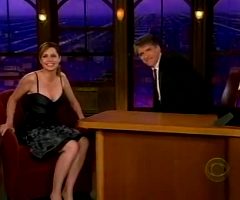 Jenna Fischer Low Cut Dress On The Late Late Show