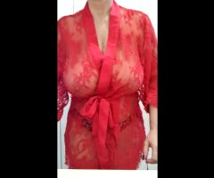 Nipple And Boob Play While Wearing My Red Lace Gown Xx 54yo ???