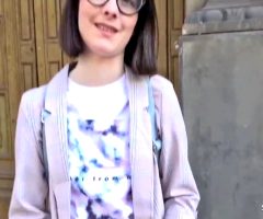 The Bespectacled Brunette Gave A Strange Pick-up For The Money Fuck Her In The Ass