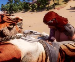Tiger Beast gets a blowjob from red hair slut